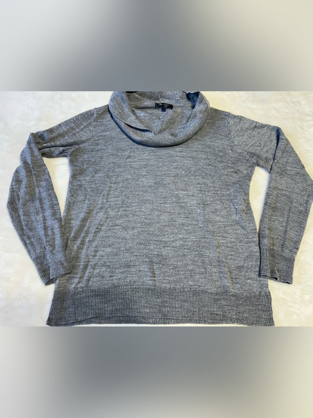 Gray Cowl Neck Women's Knit Sweater